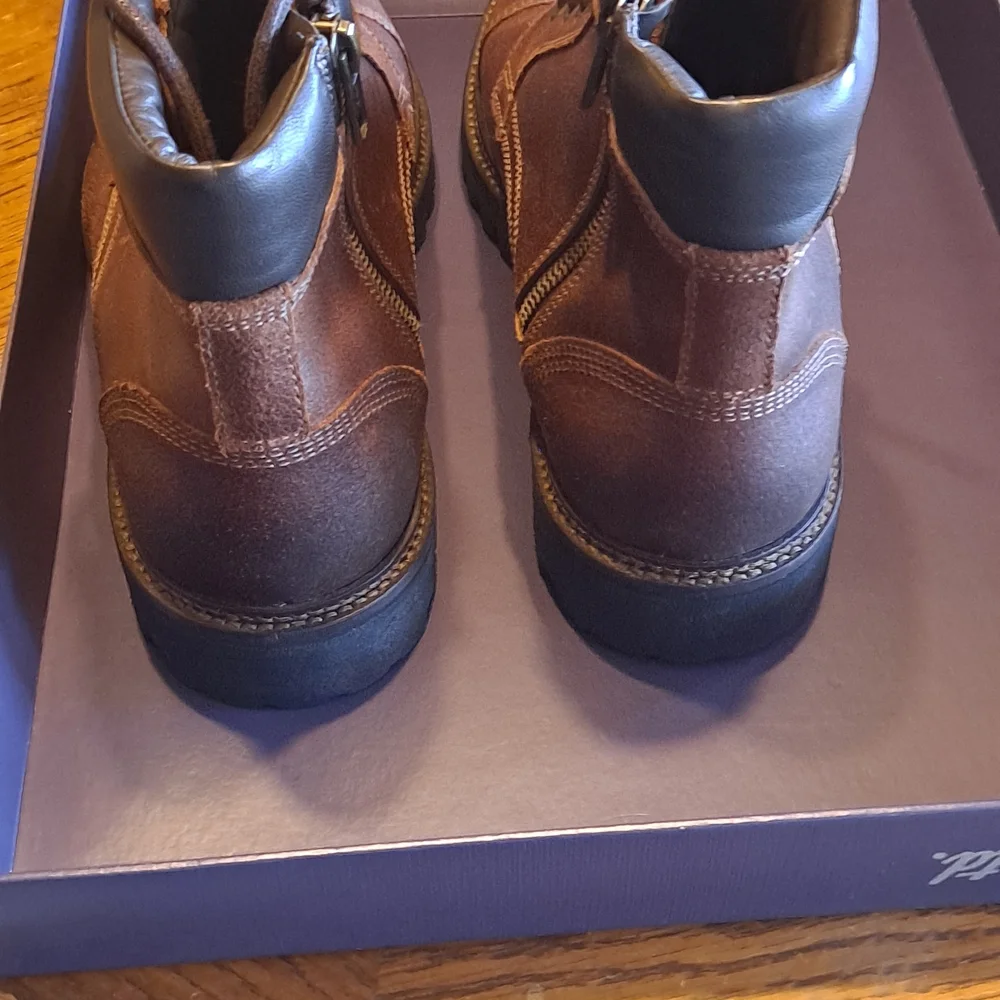 Men's 8.5 Marsen Cap Toe Leather Lace-Up Hiker Boots Mahogany‎ Flag Ltd